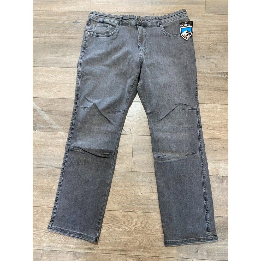 Kuhl Rydr Jean Mens 38X32 Alloy Gray Denim Performance Stretch Tapered Pants